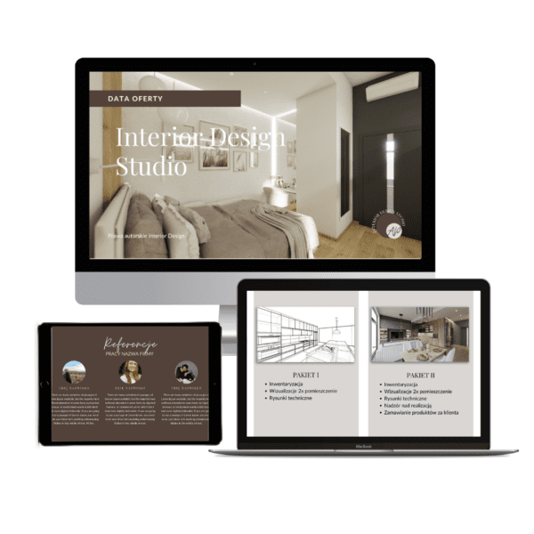 szablon oferty dla klienta architekt wnętrz canva