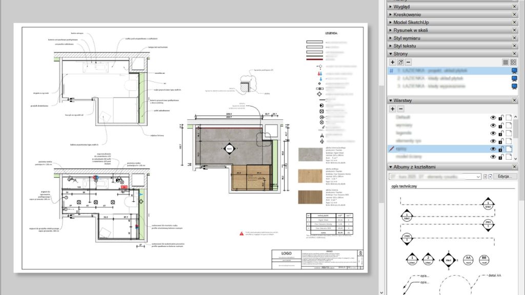 sketchup layout widok z programu do projektowania